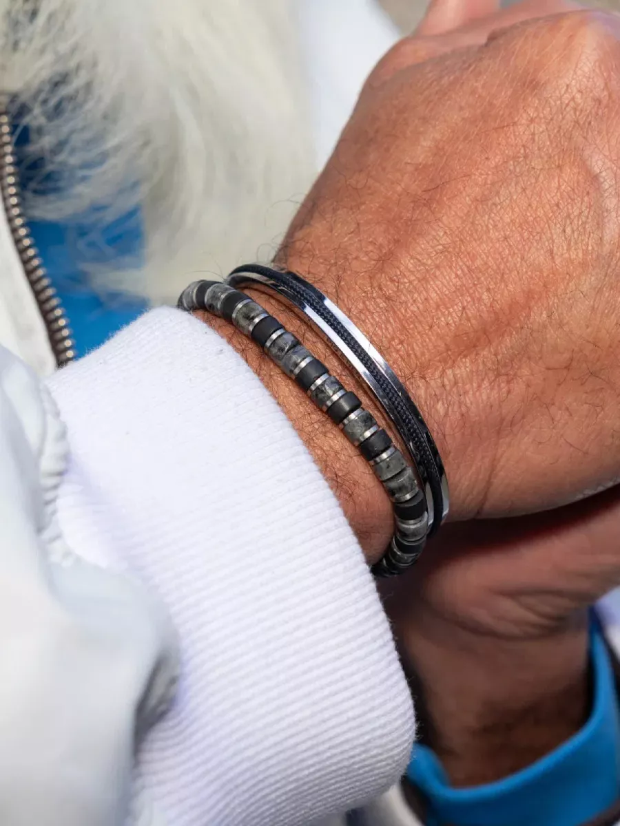 Pig & Hen Armband - Brontide 6mm - Zilver 2 Pig & Hen Armband - Brontide 6mm