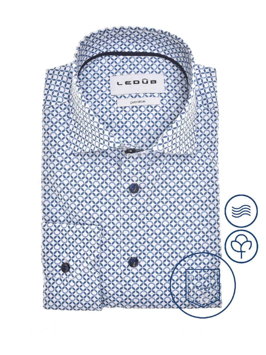 Ledub Overhemd - 0143074-170-196-000 - Blauw 1 Ledub Ledub Overhemd - 0143074-170-196-000 - Blauw