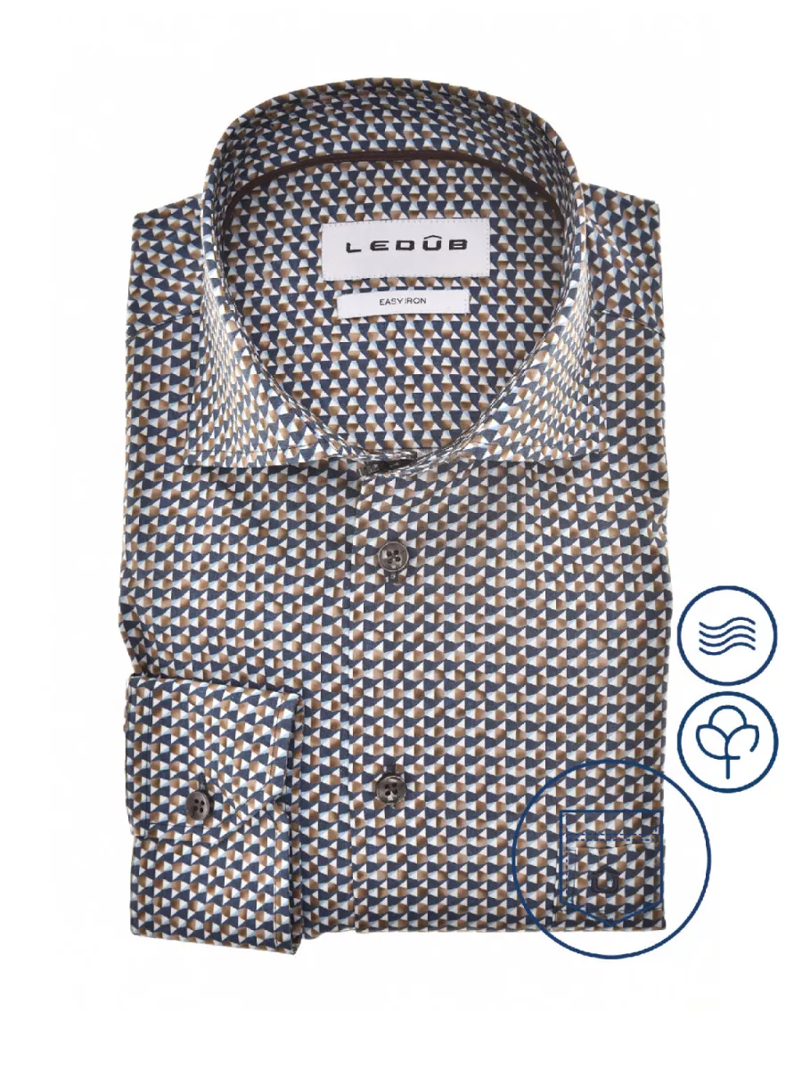 Ledub Overhemd - 0143106-196-680-000 - Blauw 1 Ledub Ledub Overhemd - 0143106-196-680-000 - Blauw