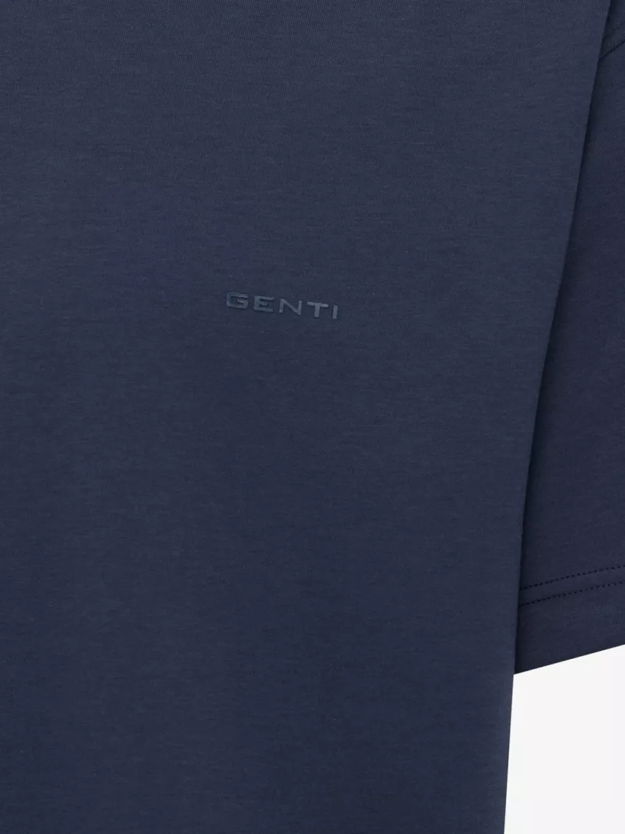 Genti T-shirt - J4068-1227 - Blauw 3 Genti Genti T-shirt - J4068-1227 - Blauw