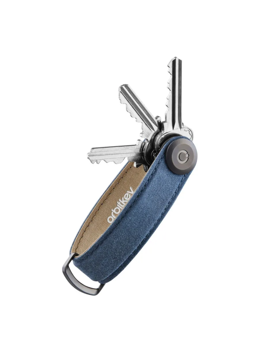 Orbitkey Sleutelhanger - WAXED CANVAS - Blauw 1 Orbitkey Orbitkey Sleutelhanger - WAXED CANVAS - Blauw