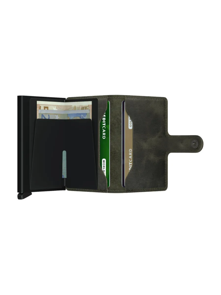 Secrid Portemonnee - Mini Wallet Vintage Olive Black - Groen 4 Secrid Secrid Portemonnee - Mini Wallet Vintage Olive Black - Groen