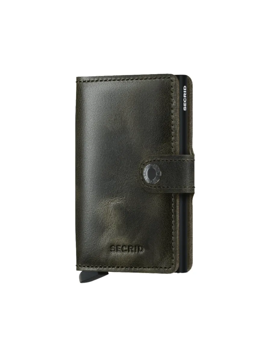 Secrid Portemonnee - Mini Wallet Vintage Olive Black - Groen 1 Secrid Secrid Portemonnee - Mini Wallet Vintage Olive Black - Groen